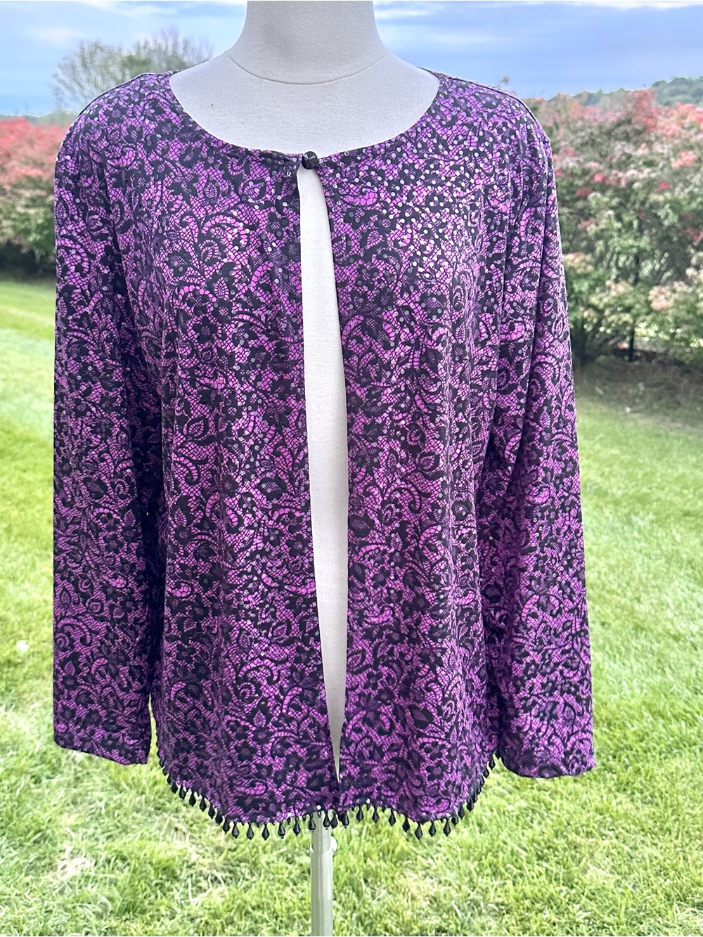 MSK Open Front Vintage Cardigan Evening Jacket